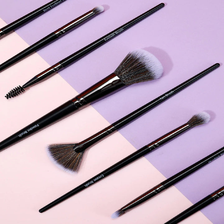 Makeup Brush Set  Premium Classic (12 pcs)(Black) | WBM MART