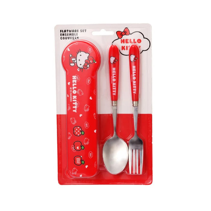 Hello Kitty Apple Collection Flatware Set (Fork &amp; Spoon) | WBM MART