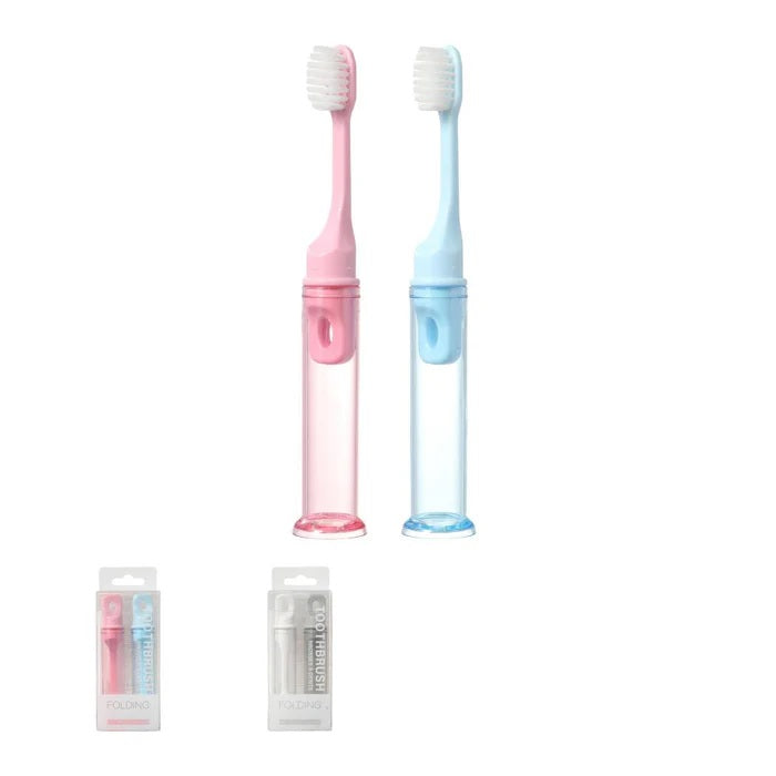 Folding Soft Bristle Toothbrush Set – 2 Pack Travel Dental Care Brushes | WBM MART