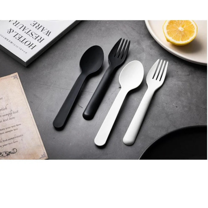 Black &amp; White Collection Magnetic Flatware Set (Fork &amp; Spoon) | WBM MART