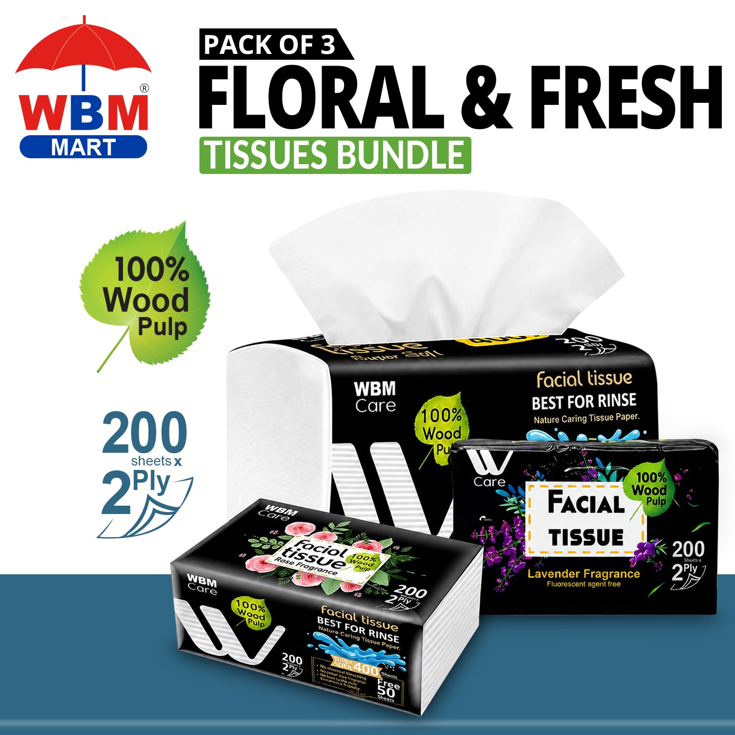 Pack of 3 - Floral & Fresh Tissues Bundle – WBM MART PAKISTAN