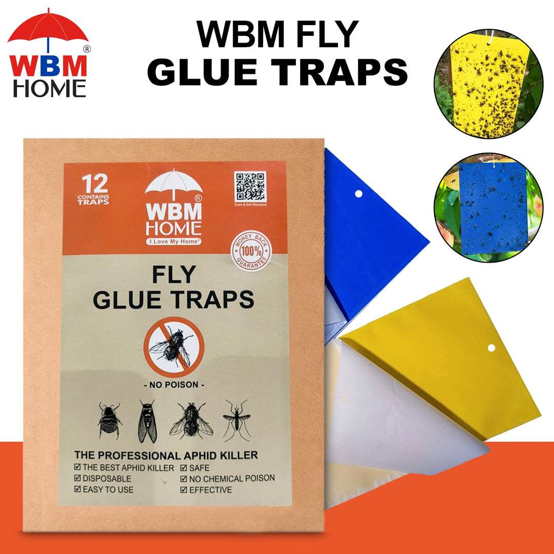 Fly Glue Traps - 12 Pcs | WBM Home
