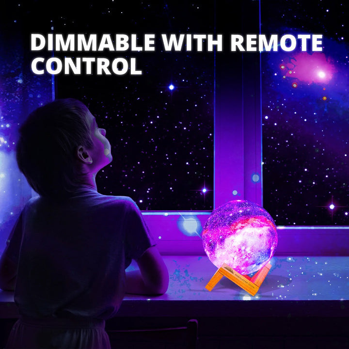 Galaxy Lamp, LED 3D Star Moon Light with Wood Stand | WBM Smart