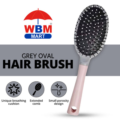 Grey Oval Hair Brush | WBM Care