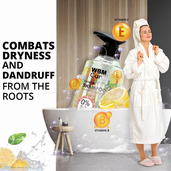 Anti-Dandruff Shampoo with Lemon &amp; Mint - 500 ml | WBM Care