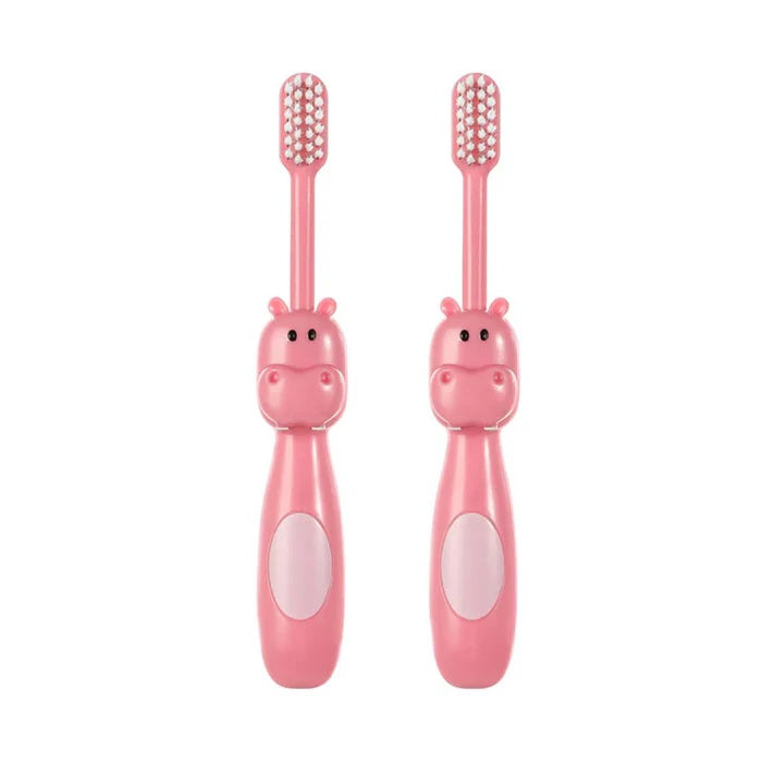 Little Hippo Kids Soft Bristle Toothbrush Set – 2 Pack Dental Care Brushes | WBM MART