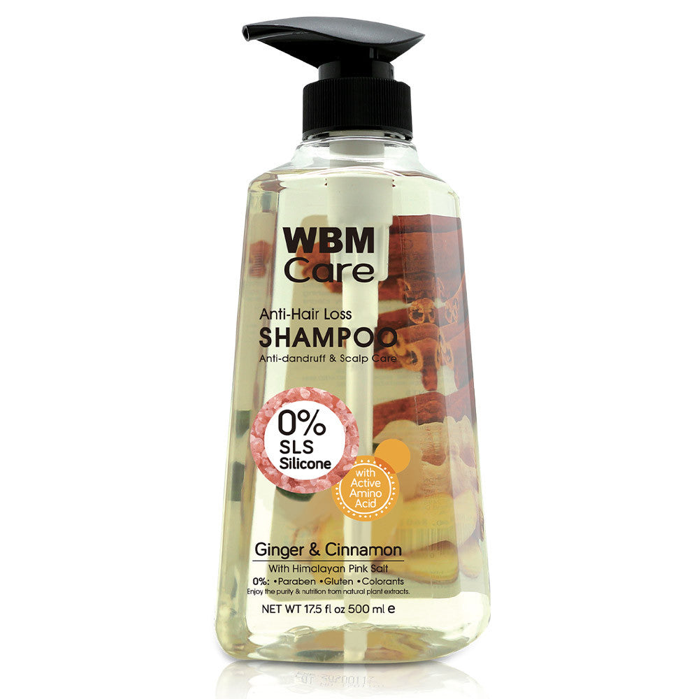 Anti-Hair Loss Shampoo with Ginger &amp; Cinnamon - 500 ml | WBM Care