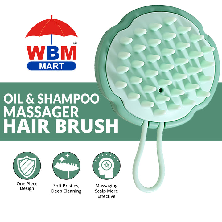 Oil and Shampoo Massager Hair Brush (Any Random Color) | WBM Care