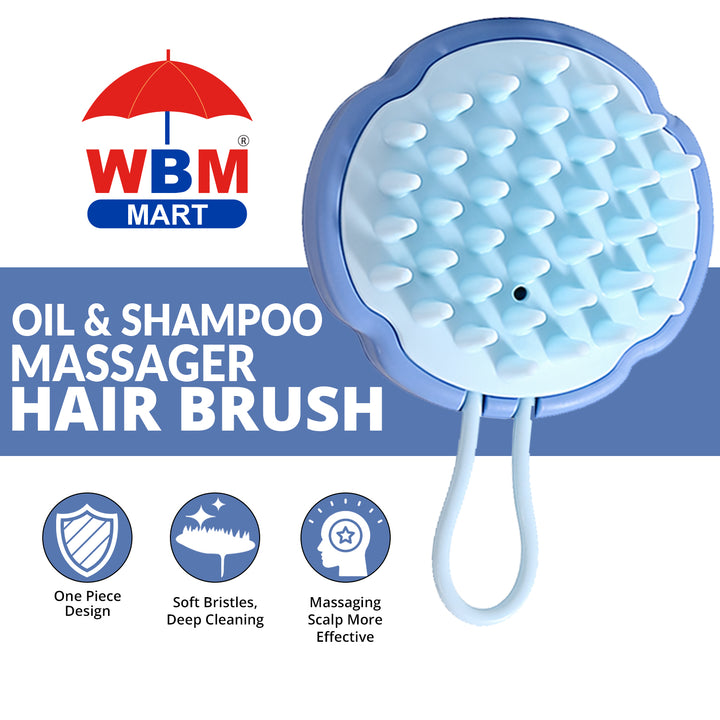 Oil and Shampoo Massager Hair Brush (Any Random Color) | WBM Care