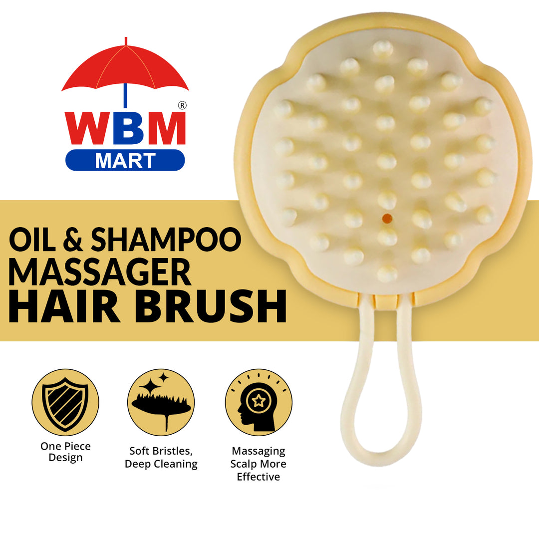 Oil and Shampoo Massager Hair Brush (Any Random Color) | WBM Care