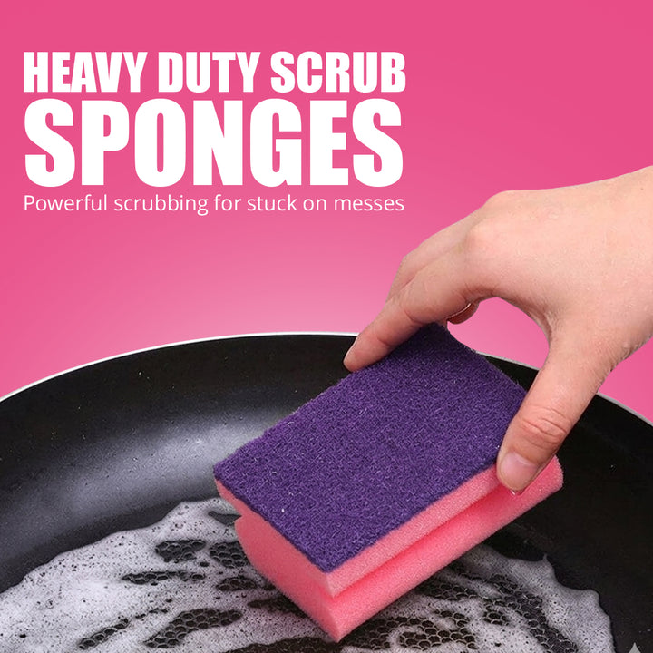 Heavy Duty Scrub Sponges Nail Saver - 2 Pcs (Any Random Color) | WBM Home