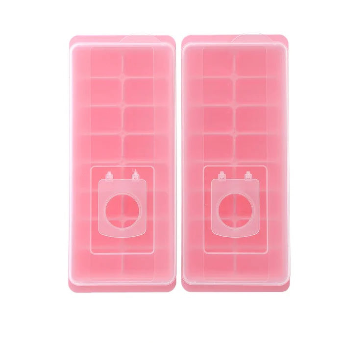 16-Compartment Ice Cube Tray 2 Pack (Pink) | WBM MART