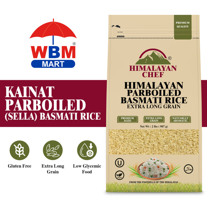 1121 Kainat Parboiled (Sella) Basmati Rice - 2 lbs (908g) | Himalayan Chef
