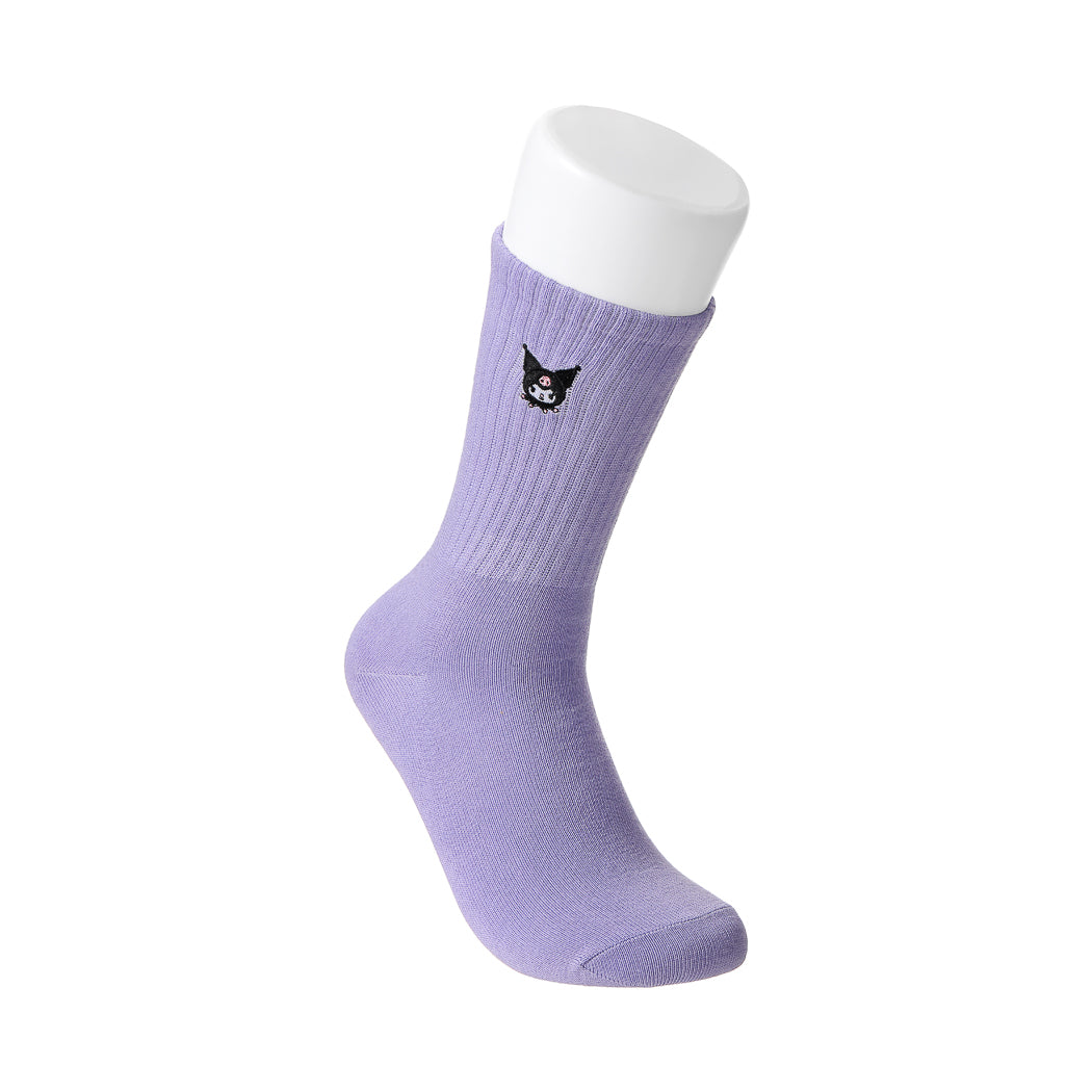 Kuromi Plain Color Crew Socks Minimal Style | WBM MART