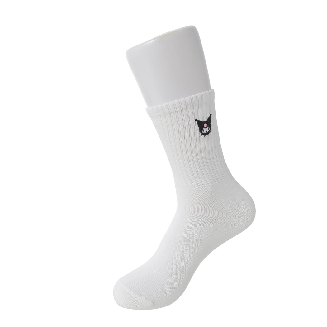 Kuromi White Crew Socks Character Print Casual Wear | WBM MART