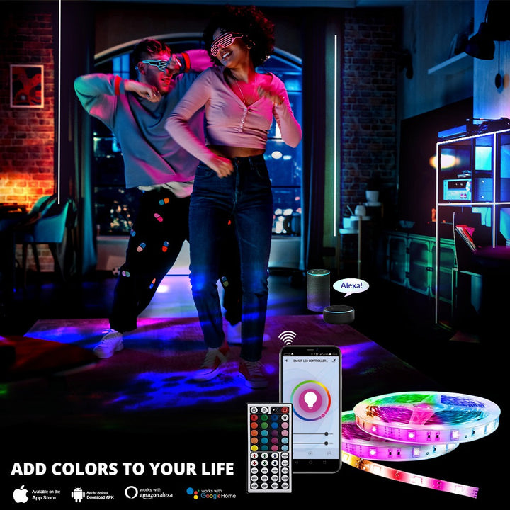 LED Strip Lights with Music Sync, Remote &amp; App Control | WBM Smart