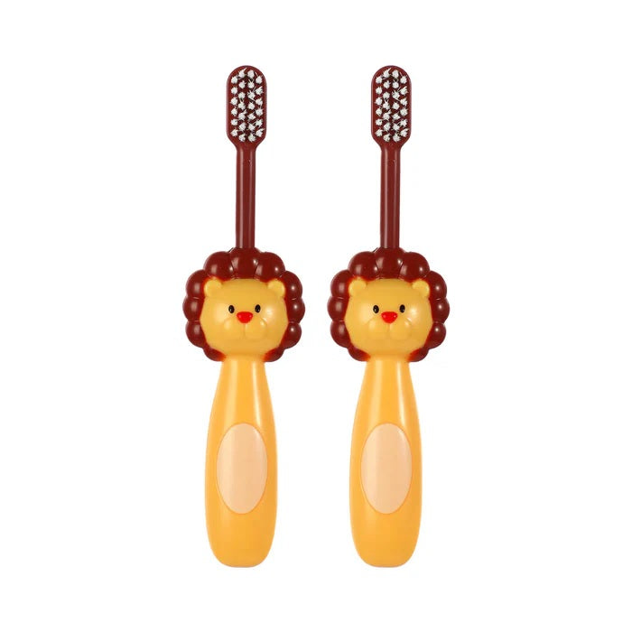Little Lion Kids Soft Bristle Toothbrush Set – 2 Pack Dental Care Brushes | WBM MART