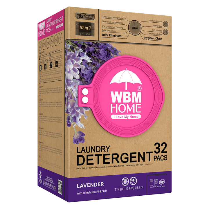 Laundry Pods (Lavender) Box - 32 Pcs | WBM Home
