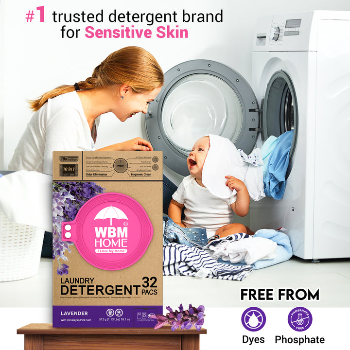 Laundry Pods (Lavender) Box - 32 Pcs | WBM Home