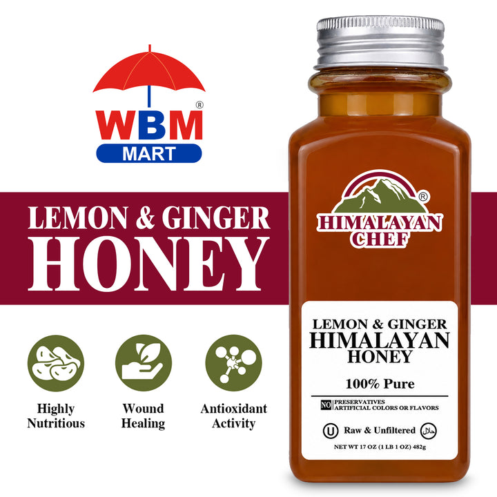 Lemon &amp; Ginger Honey - 1 lbs (480g) | Himalayan Chef