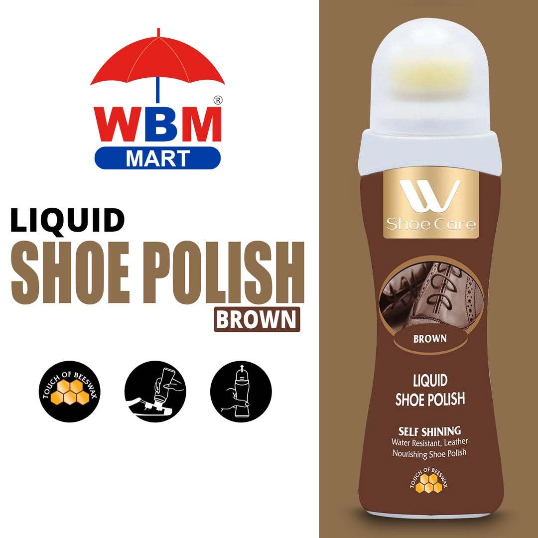 Liquid Shoe Polish Brown | 75ml - WBM Shoe Care