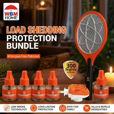 Rechargeable Mosquito Bat + Liquid Combo – Load Shedding Survival Pack | WBM Mart