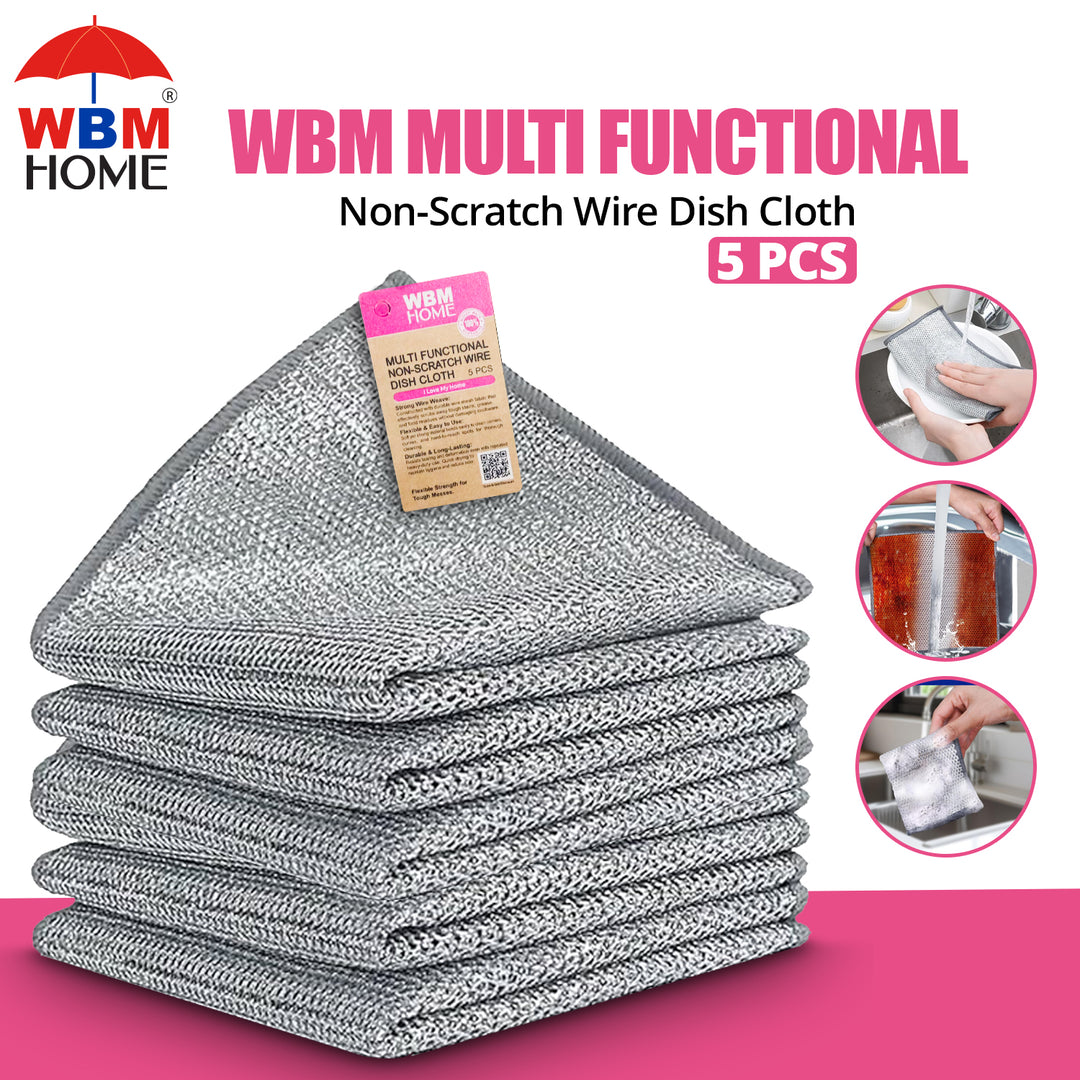 Multifunctional Non-Scratch Wire Dish Cloth - 5 Pcs | WBM Home