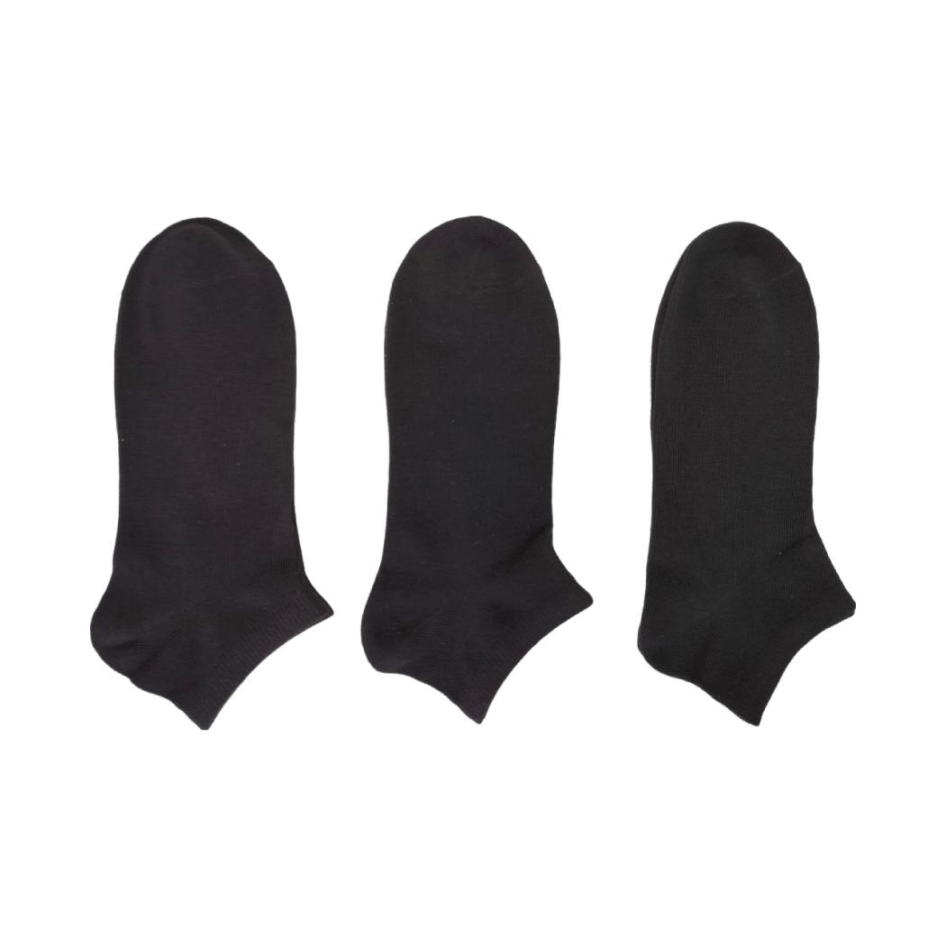 Men’s Cotton Ankle Socks Black Set of 3 | WBM MART