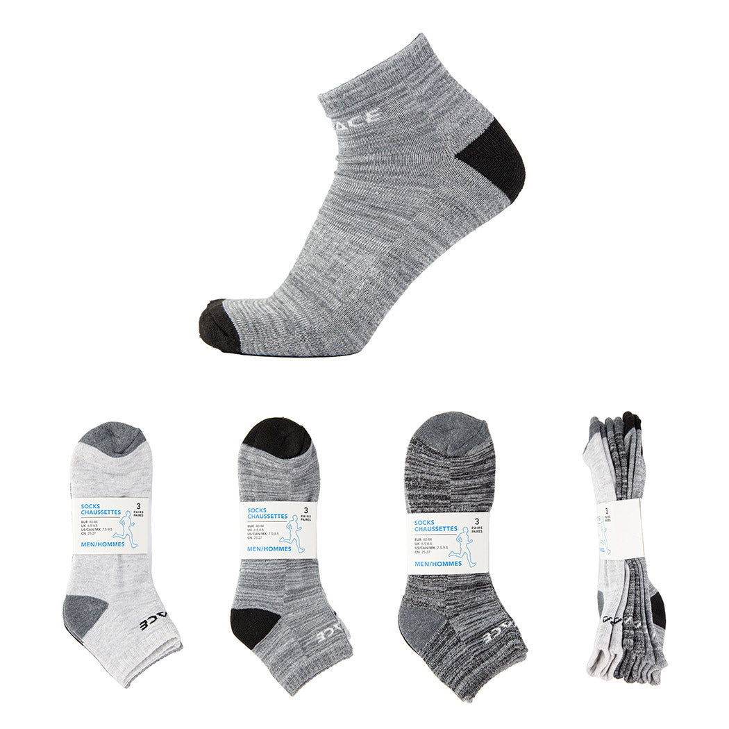 Men’s Performance Anti-Wear Sports Socks in Grey (3 Pair Pack) | WBM MART