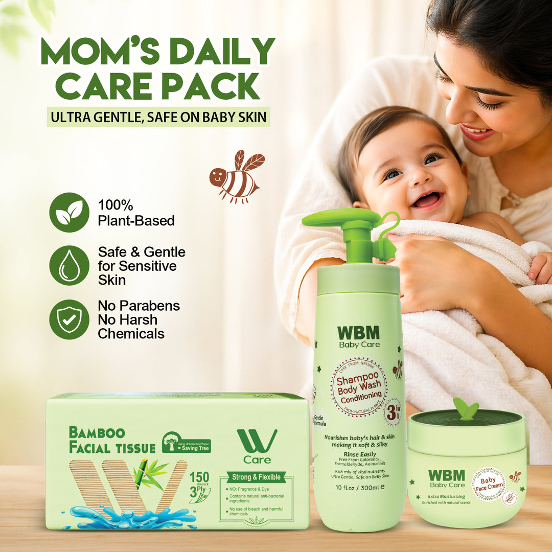 WBM Baby Daily Care Kit – Wash, Face Cream &amp; Tissue