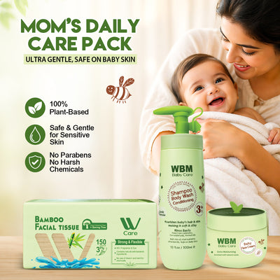 WBM Baby Daily Care Kit – Wash, Face Cream & Tissue
