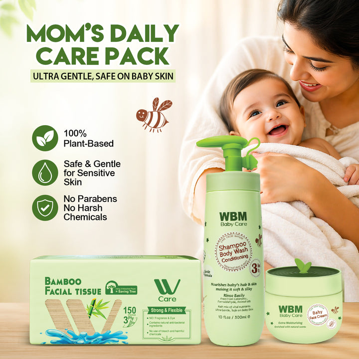 WBM Baby Daily Care Kit – Wash, Face Cream &amp; Tissue