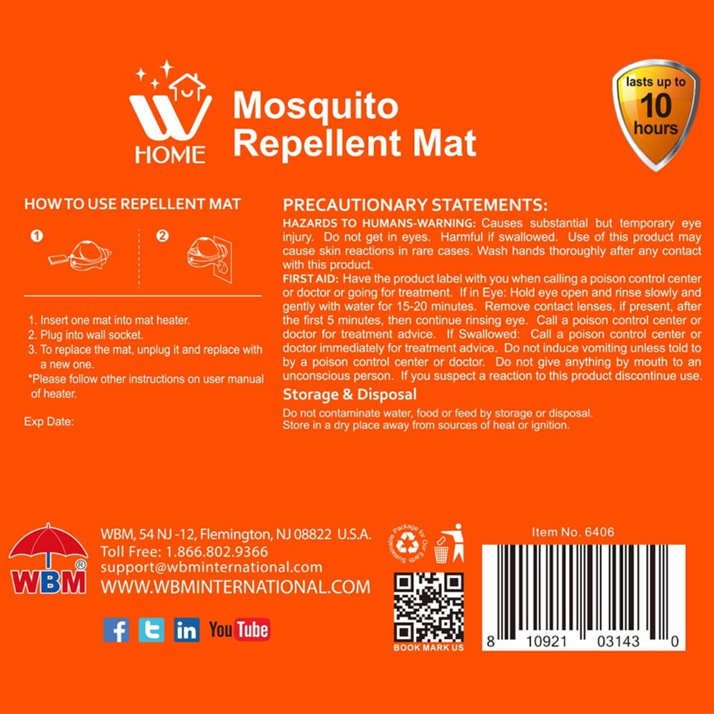 Mosquito Repellent Mat - 30 Pcs | WBM Home