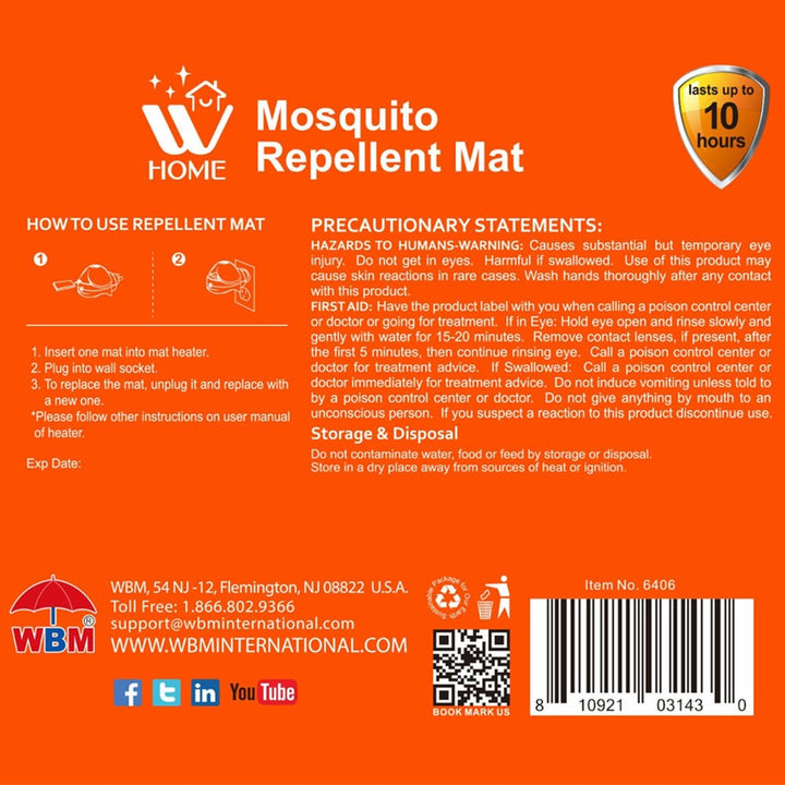 Mosquito Repellent Mat - 30 Pcs | WBM Home
