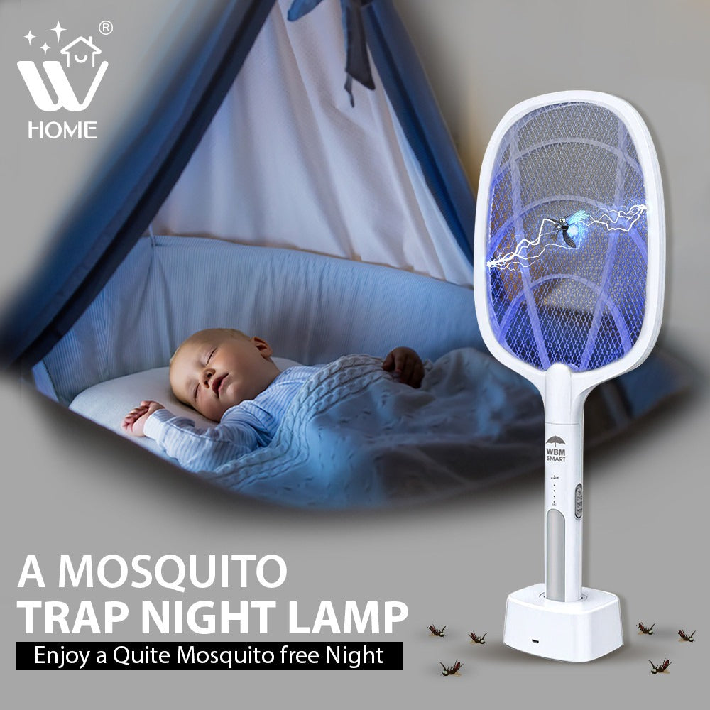 Mosquito &amp; Flying Insect Killer Racket &amp; Lamp 2-in-1 | WBM Smart