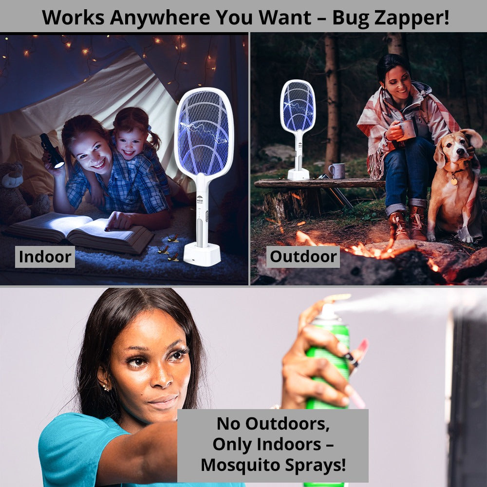 Mosquito &amp; Flying Insect Killer Racket &amp; Lamp 2-in-1 | WBM Smart