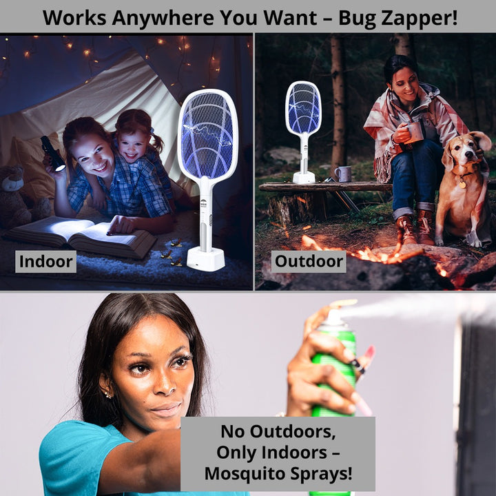 Mosquito &amp; Flying Insect Killer Racket &amp; Lamp 2-in-1 | WBM Smart
