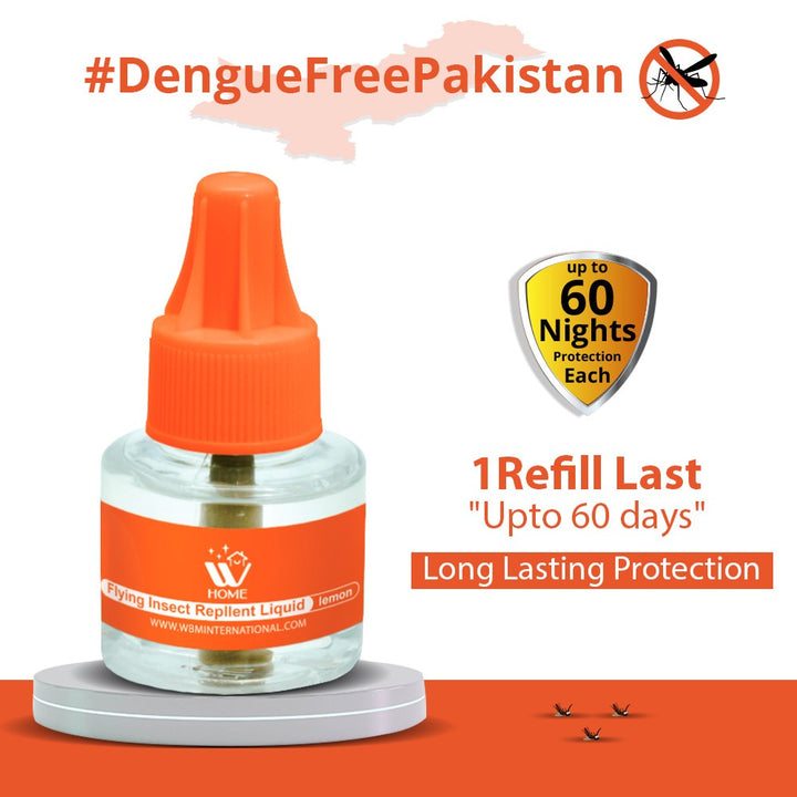 Mosquito &amp; Flying Repellent Set 4-in-1 | Flying Insect Repellent Machine + 2 Liquid Refills + 6 Repellent Mats | WBM Home