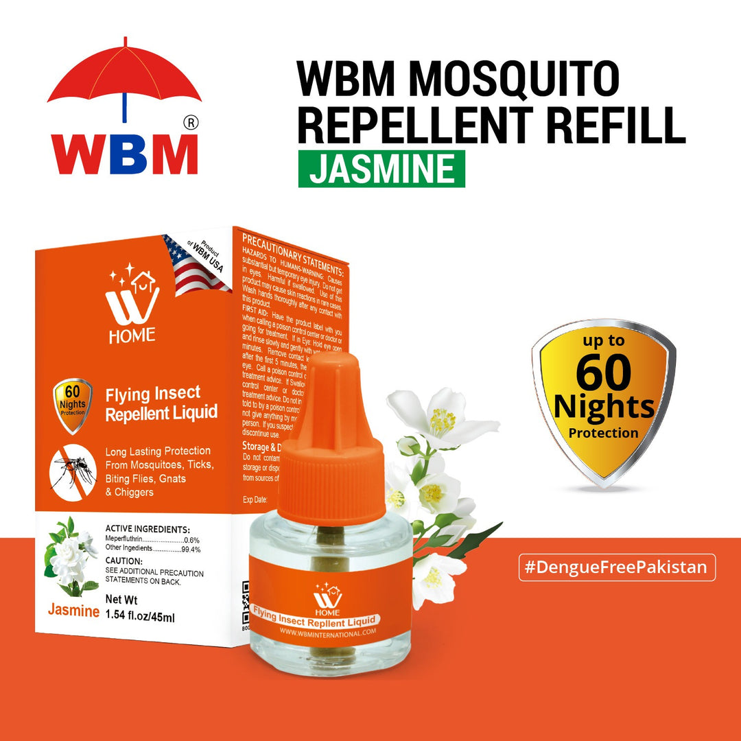 Mosquito &amp; Flying Repellent Liquid - Jasmine 45ml | WBM Home