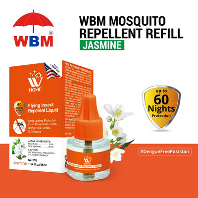 Mosquito & Flying Repellent Liquid - Jasmine 45ml | WBM Home
