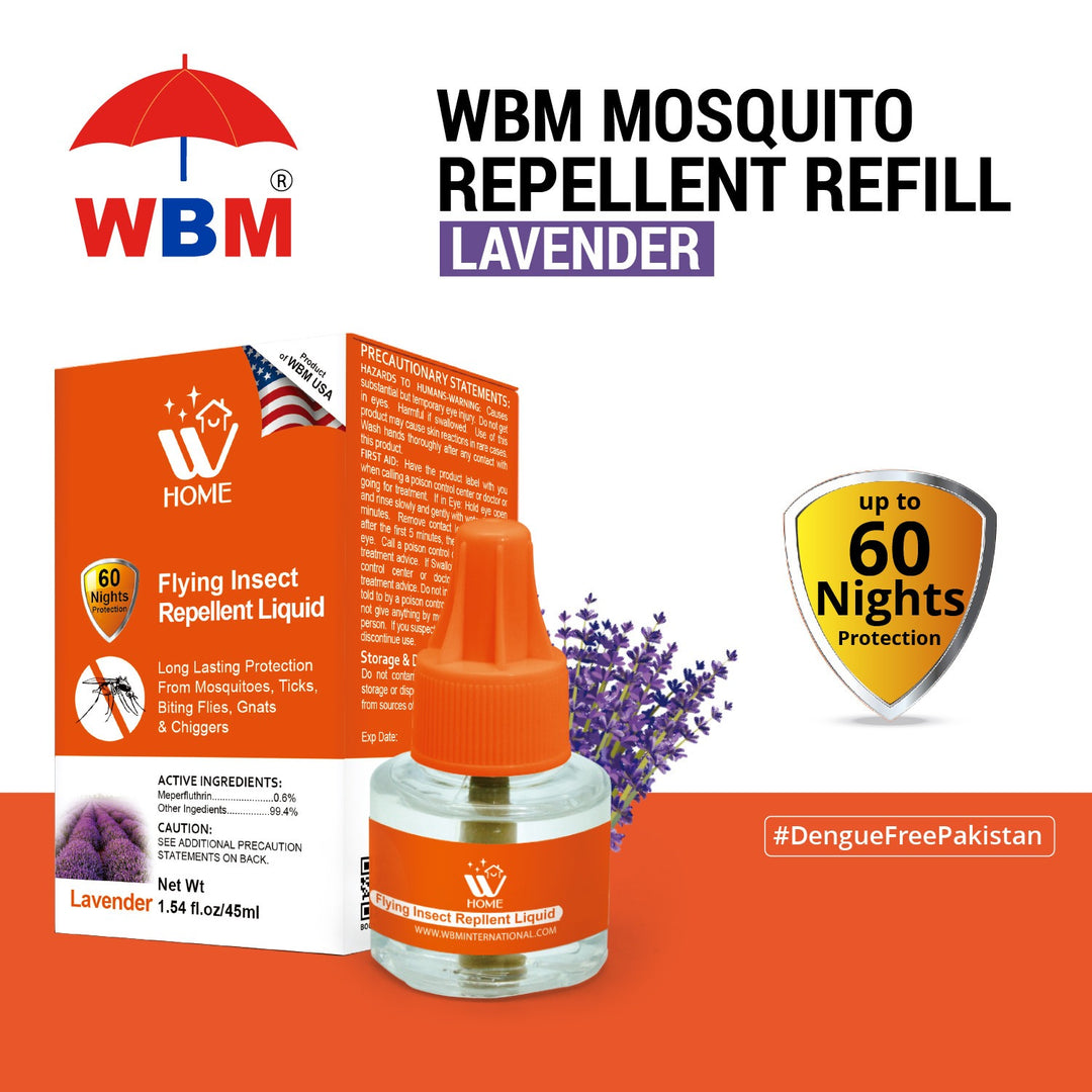 Mosquito &amp; Flying Repellent Liquid - Lavender 45ml | WBM Home
