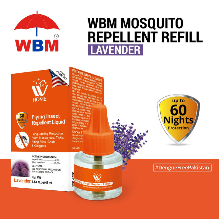 Mosquito &amp; Flying Repellent Liquid - Lavender 45ml | WBM Home