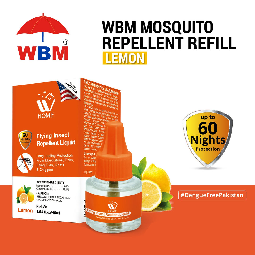 Mosquito &amp; Flying Repellent Liquid - Lemon 45ml | WBM Home