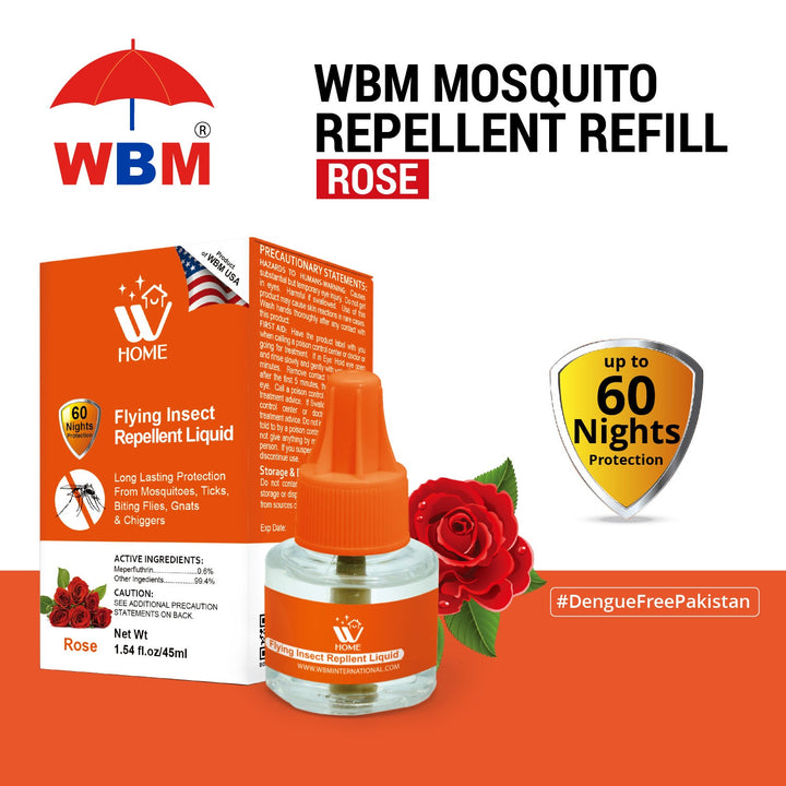 Mosquito &amp; Flying Repellent Liquid - Rose - 45ml | WBM Home