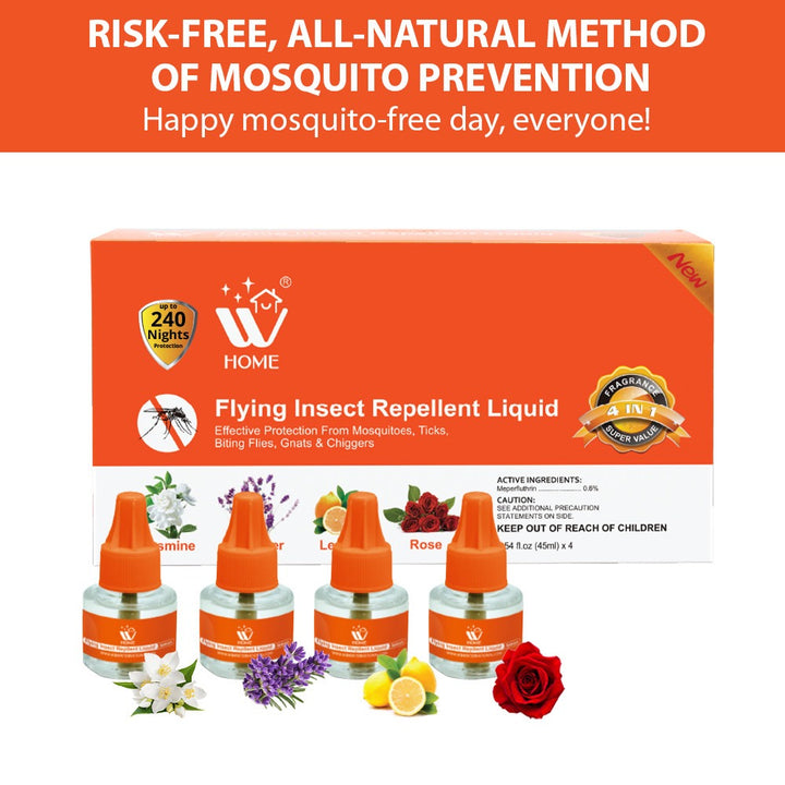 (Pack of 4) Mosquito &amp; Flying Repellent Liquid - 45ml | WBM Home