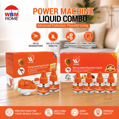 Mosquito Repellent Machine + Liquid Combo Bundle – Home Protection Pack | WBM Mart