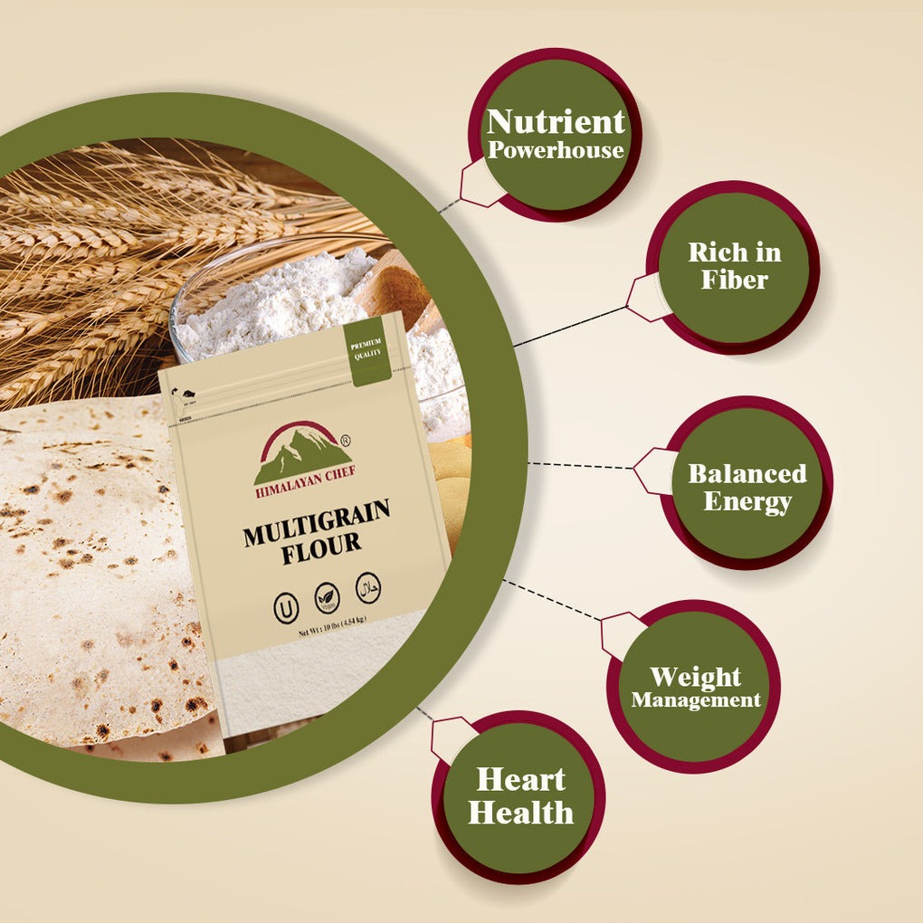 Multigrain Diet Atta - 10 lbs (4540g) | Himalayan Chef