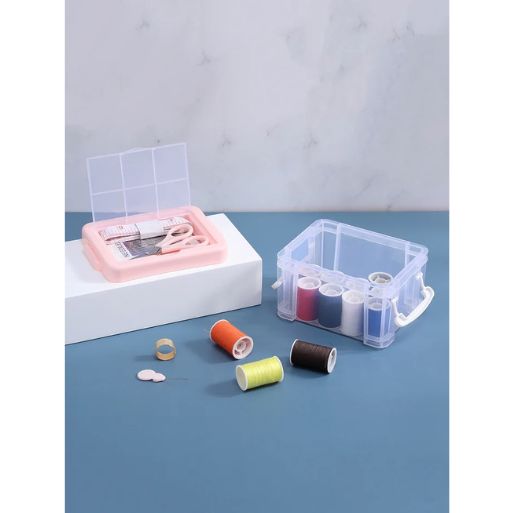 12-Color Pink Needlework Box Set | Sewing Kit with Tools | WBM MART