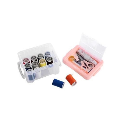 12-Color Pink Needlework Box Set | Sewing Kit with Tools | WBM MART