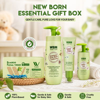 WBM Newborn Baby Gift Set – Oil, Wash, Tissue & Rash Cream